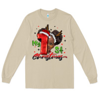 Mushroom my first christmas african girl Long Sleeve Tee - BarkalooDesign