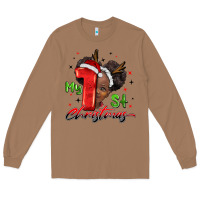 Toasted Coconut my first christmas african girl Long Sleeve Tee - BarkalooDesign