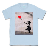 Dusty Blue banksy, hope Classic Tee - artisFamous