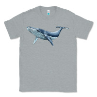Heather Grey humpback whale Classic Tee - BarkalooDesign