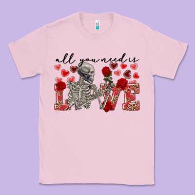 Skeleton All You Need Is Love Classic Tee Designed By Fadigitalartstudio