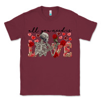 Burgundy skeleton all you need is love Classic Tee - FaDigitalArtStudio