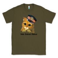 Army Green cat tama train station master Classic Tee - artisFamous