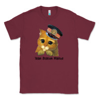 Burgundy cat tama train station master Classic Tee - artisFamous