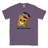 Lavender cat tama train station master Classic Tee - artisFamous
