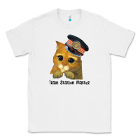White cat tama train station master Classic Tee - artisFamous