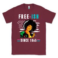 Burgundy juneteenth free ish since 1865 black Classic Tee - artisFamous
