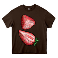Chocolate Brown strawberries 1 Heavy Core Tee - BundleAndBundleShop