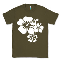 Army Green hawaiian flower Classic Tee - artisFamous