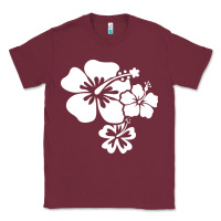 Burgundy hawaiian flower Classic Tee - artisFamous