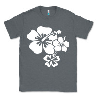 Charcoal Heather hawaiian flower Classic Tee - artisFamous