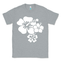 Heather Grey hawaiian flower Classic Tee - artisFamous