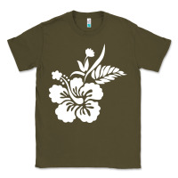 Army Green hawaiian flower Classic Tee - artisFamous