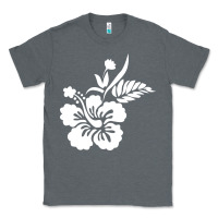 Charcoal Heather hawaiian flower Classic Tee - artisFamous