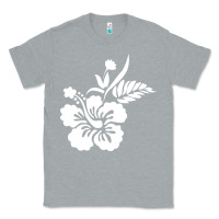 Heather Grey hawaiian flower Classic Tee - artisFamous