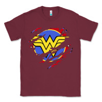 Burgundy tear off wonder woman shield Classic Tee - artisFamous