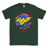 Sports Green tear off wonder woman shield Classic Tee - artisFamous