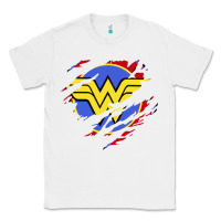 White tear off wonder woman shield Classic Tee - artisFamous