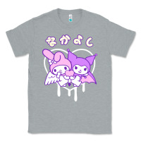 Heather Grey melody and kuromi heart Classic Tee - artisFamous