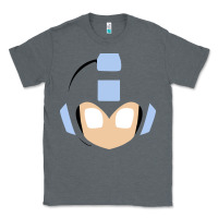 Charcoal Heather mega man retro video game face Classic Tee - artisFamous