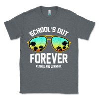 Charcoal Heather school out forever retired teacher retro summer Classic Tee - artisFamous