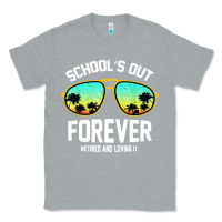 Heather Grey school out forever retired teacher retro summer Classic Tee - artisFamous