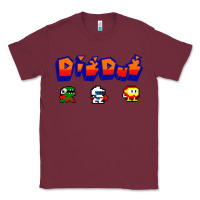 Burgundy dig dug Classic Tee - artisFamous