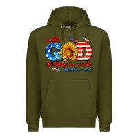 Army Green with god all things are possible usa Premium Hoodie - AdoDesignShop
