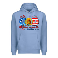 Colony Blue with god all things are possible usa Premium Hoodie - AdoDesignShop