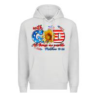 Dove Grey with god all things are possible usa Premium Hoodie - AdoDesignShop