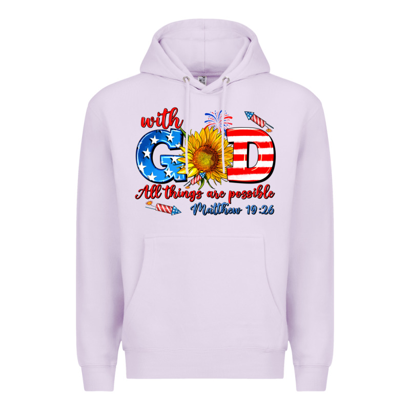With God All Things Are Possible Usa Premium Hoodie by AdoDesignShop | Teevron