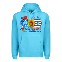 Ocean Blue with god all things are possible usa Premium Hoodie - AdoDesignShop