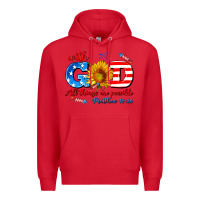 Red with god all things are possible usa Premium Hoodie - AdoDesignShop