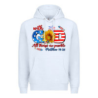 White with god all things are possible usa Premium Hoodie - AdoDesignShop