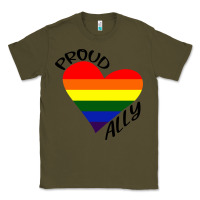 Army Green proud ally lgbt heart gay pride month Classic Tee - artisFamous