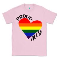 Bubblegum Pink proud ally lgbt heart gay pride month Classic Tee - artisFamous