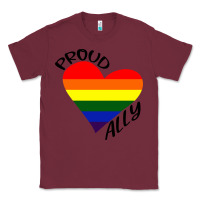 Burgundy proud ally lgbt heart gay pride month Classic Tee - artisFamous