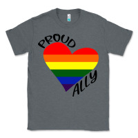 Charcoal Heather proud ally lgbt heart gay pride month Classic Tee - artisFamous