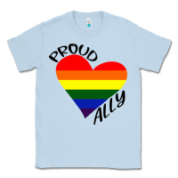 Dusty Blue proud ally lgbt heart gay pride month Classic Tee - artisFamous