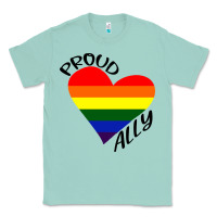 Seafoam proud ally lgbt heart gay pride month Classic Tee - artisFamous