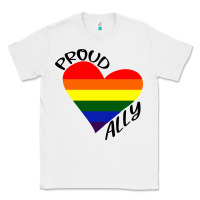 White proud ally lgbt heart gay pride month Classic Tee - artisFamous