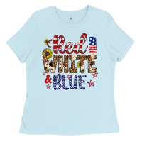 Baby Blue red white and blue Ladies Tee - Artiststas