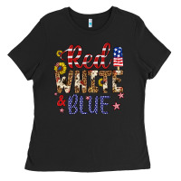 Black red white and blue Ladies Tee - Artiststas