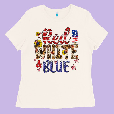 Red White And Blue Ladies Tee Designed By Artiststas