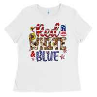 White red white and blue Ladies Tee - Artiststas