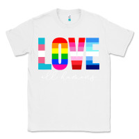 White lgbt pride rainbow love lgbtq pride Classic Tee - artisFamous