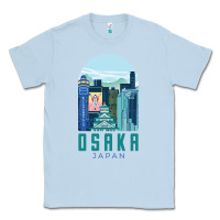 Dusty Blue Osaka Japan Classic Tee - artisFamous