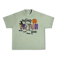 Oil Green Resting Witch Face Urban Heavy Tee - CowhideDigitalArt