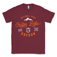 Burgundy crater lake oregon national park vintage retro Classic Tee - artisFamous