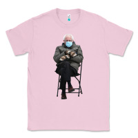 Bubblegum Pink bernie sitting in the cold with mittens meme Classic Tee - artisFamous